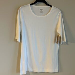 Duluth Trading Co Women's Longtail T Elbow Sleeve Scoopneck - UPF 35+ - White